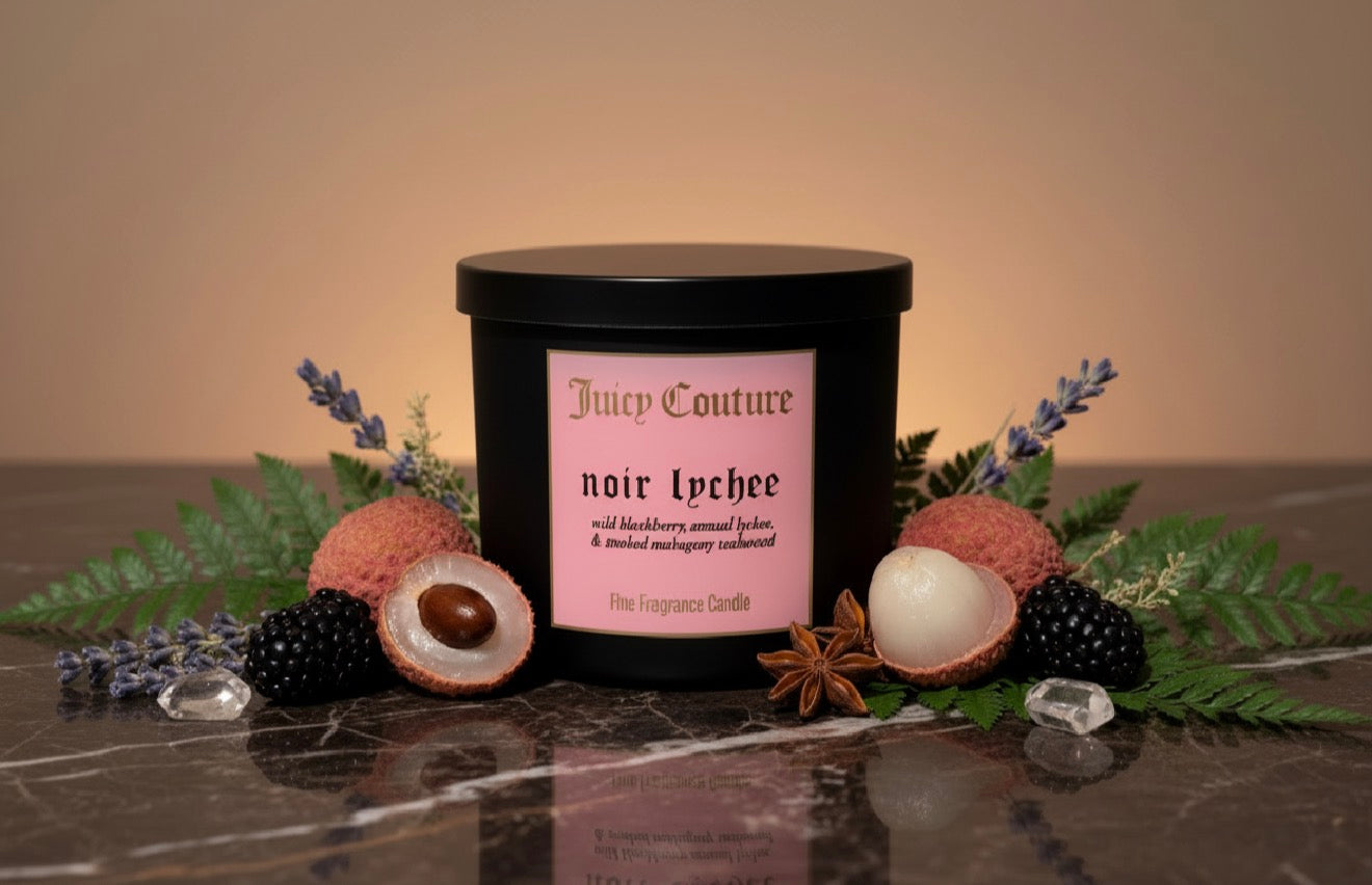 Designer Candle Collection 4-Pack: Champagne Roses, Tangerine Macadamia, Noir Lychee, & Vanilla