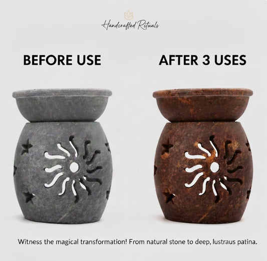 Handcrafted Natural Soapstone Ritual Set: Ethereal Sun