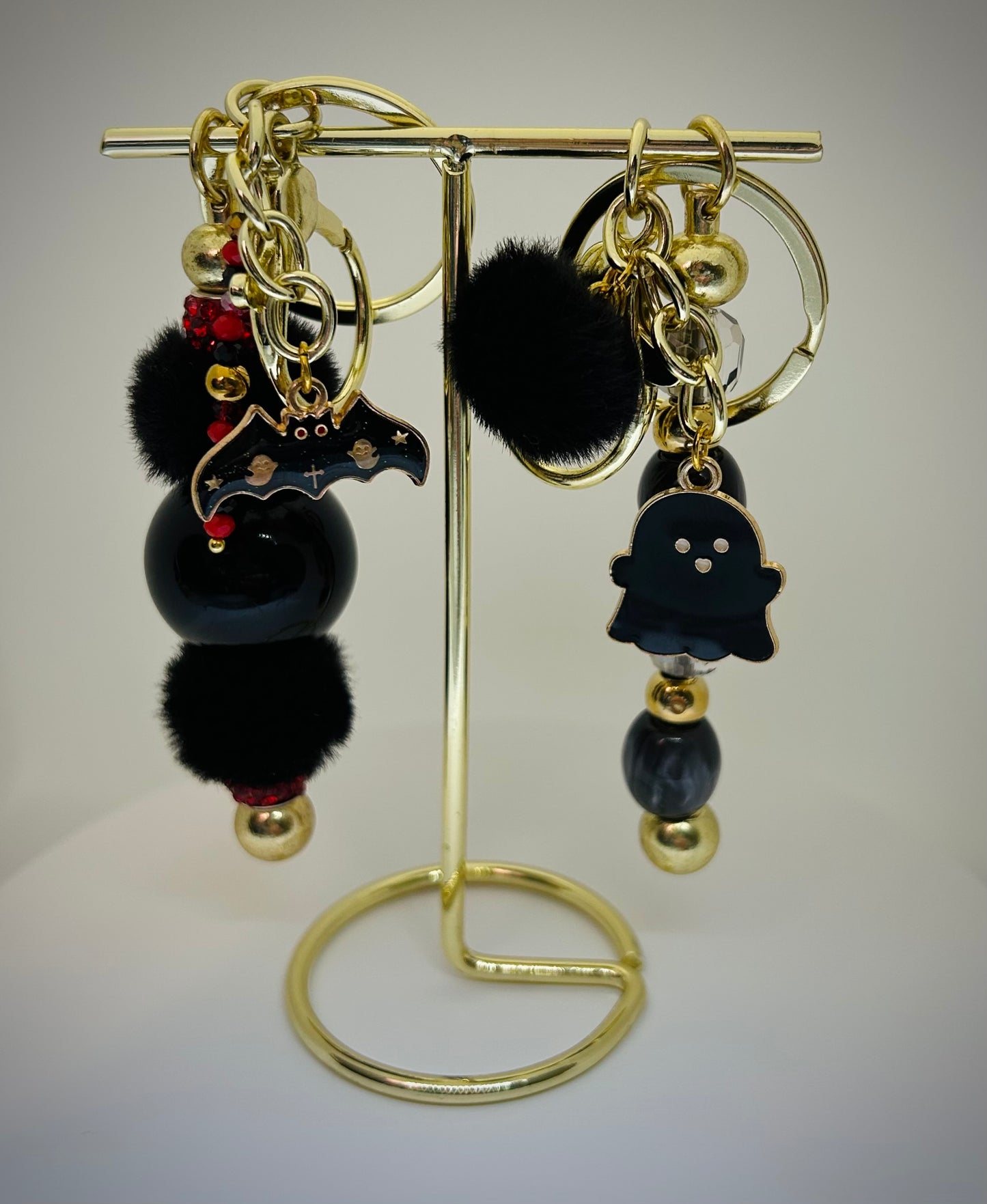 Bat & Ghost Keychain/Bag Charms by Lez - Spooky Chic Halloween! •Set of 2