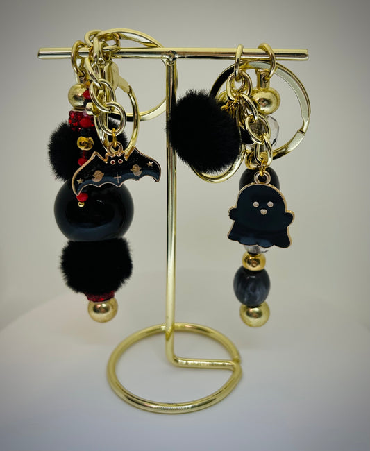 Bat & Ghost Keychain/Bag Charms by Lez - Spooky Chic Halloween! •Set of 2