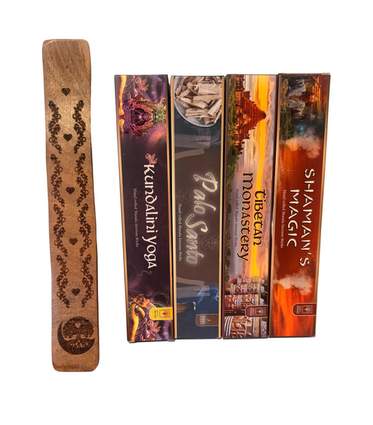 Set of Soul Sticks incense sticks with packaging featuring different designs and text on a white background. Ethereal by Lez. 