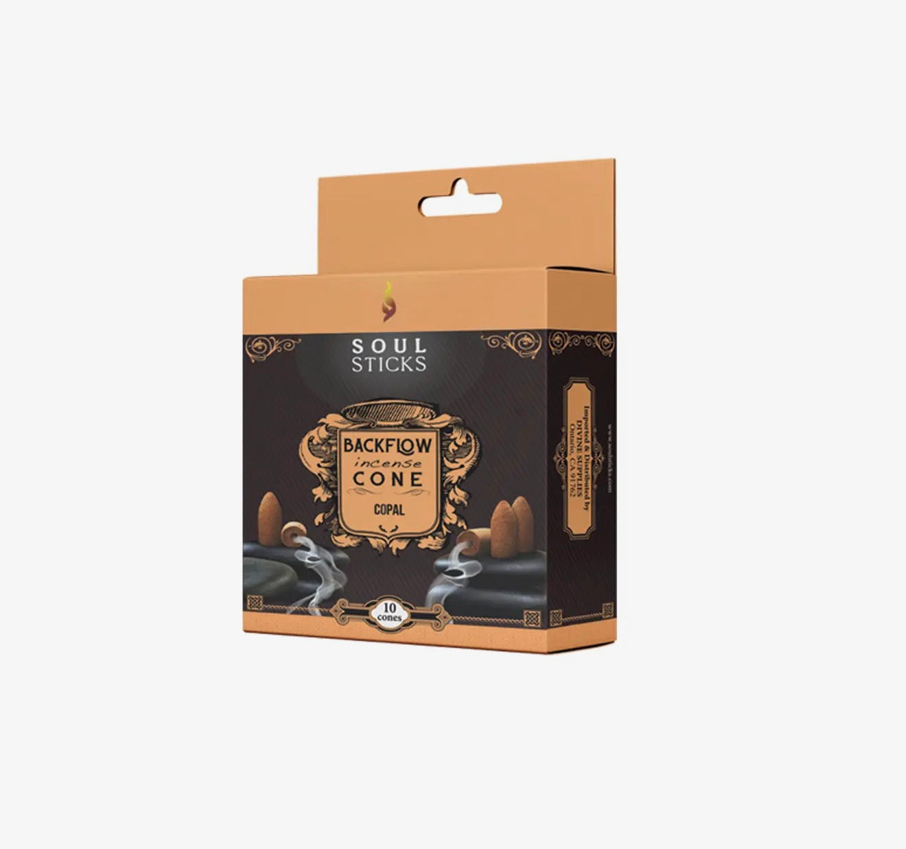 Box of Soul Sticks Copal Backflow Incense Cones on a white background