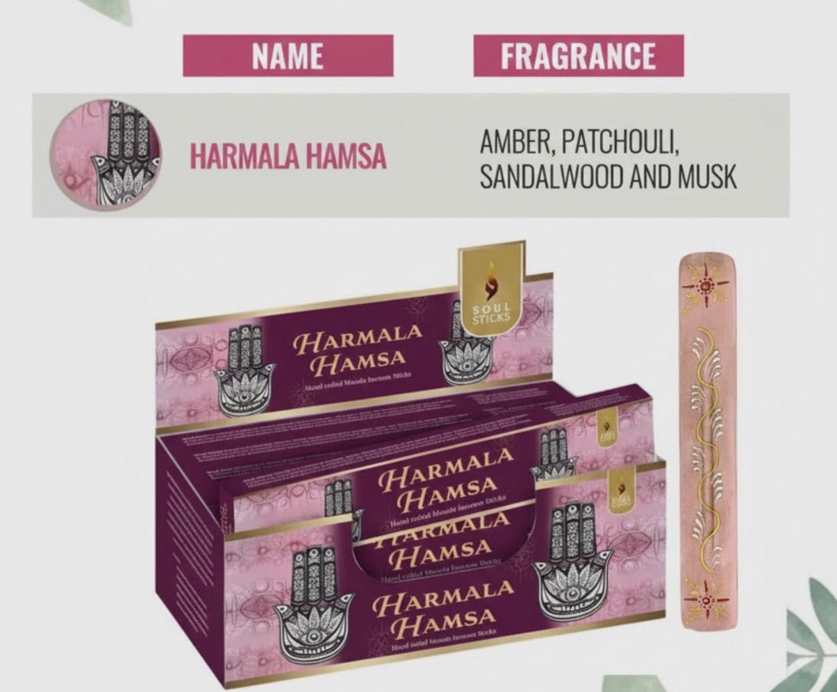 Antique Pink Bohemian Resonance: Amber, Sandalwood, Patchouli, & Musk Incense with Incense Burner