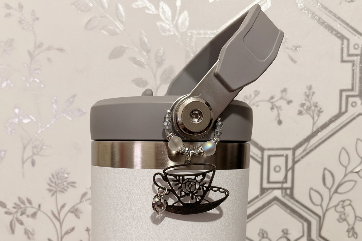 Polar Rose Handle Candy: Stainless Steel Couture Tumbler Charm