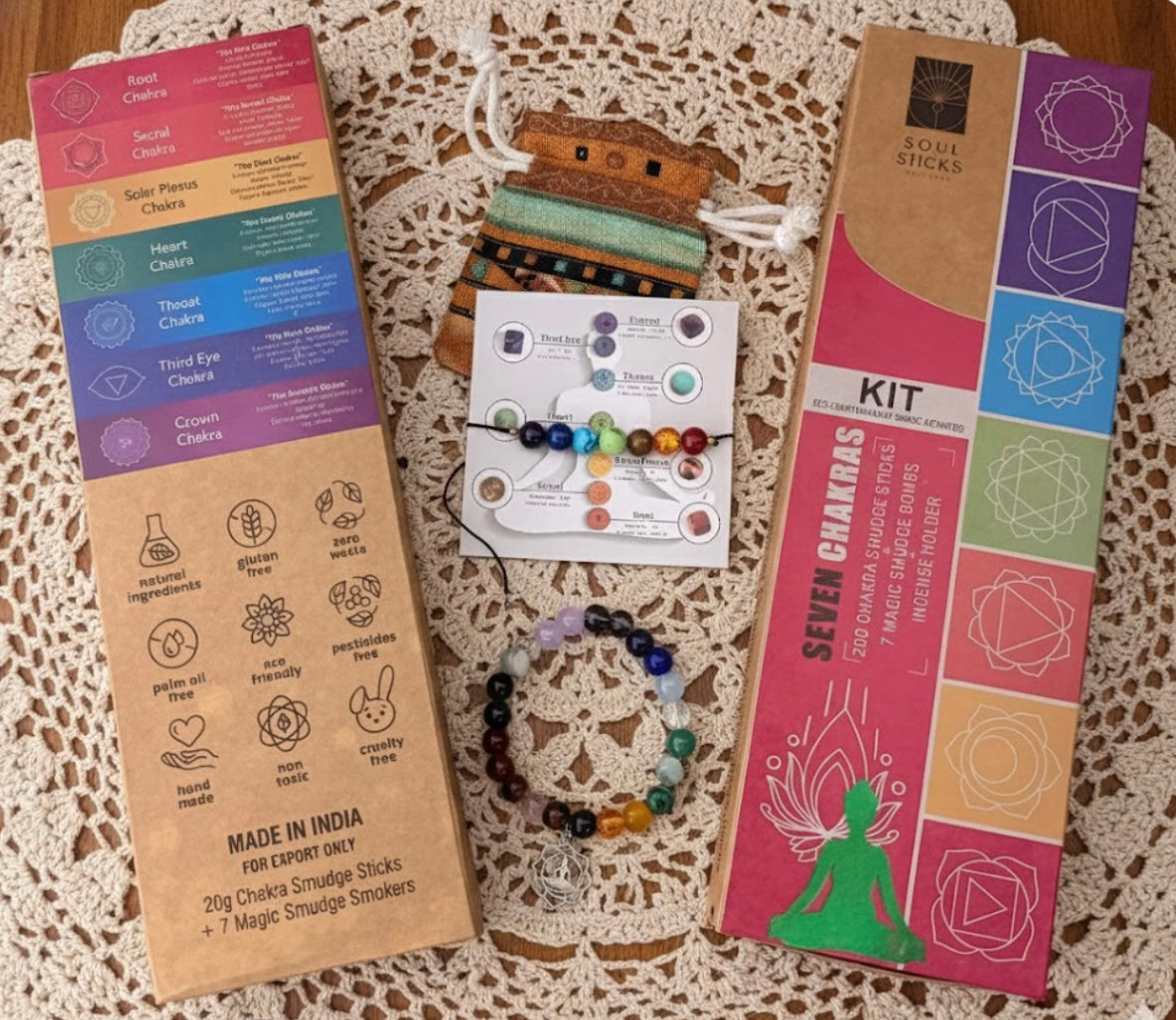 7 Chakras Smudge Kit + Chakra Bracelets
