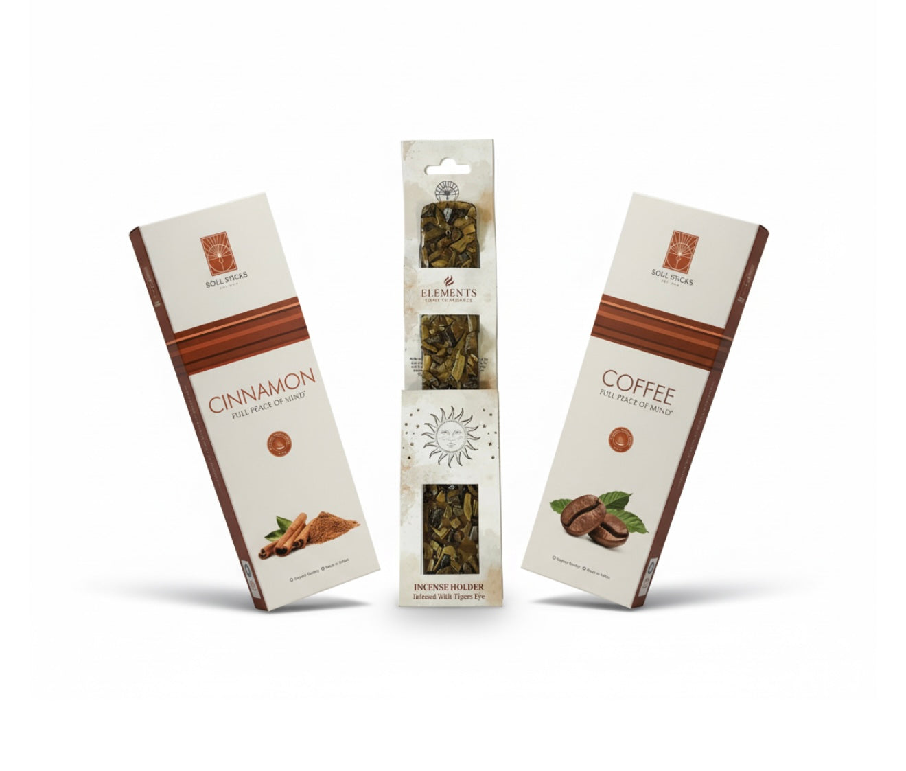 Incense Starter Set - Coffee & Cinnamon with Tigers Eye Burner