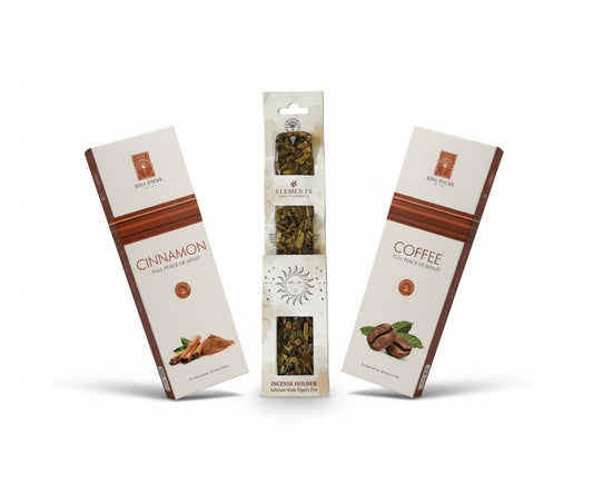 Incense Starter Set - Coffee & Cinnamon with Tigers Eye Burner