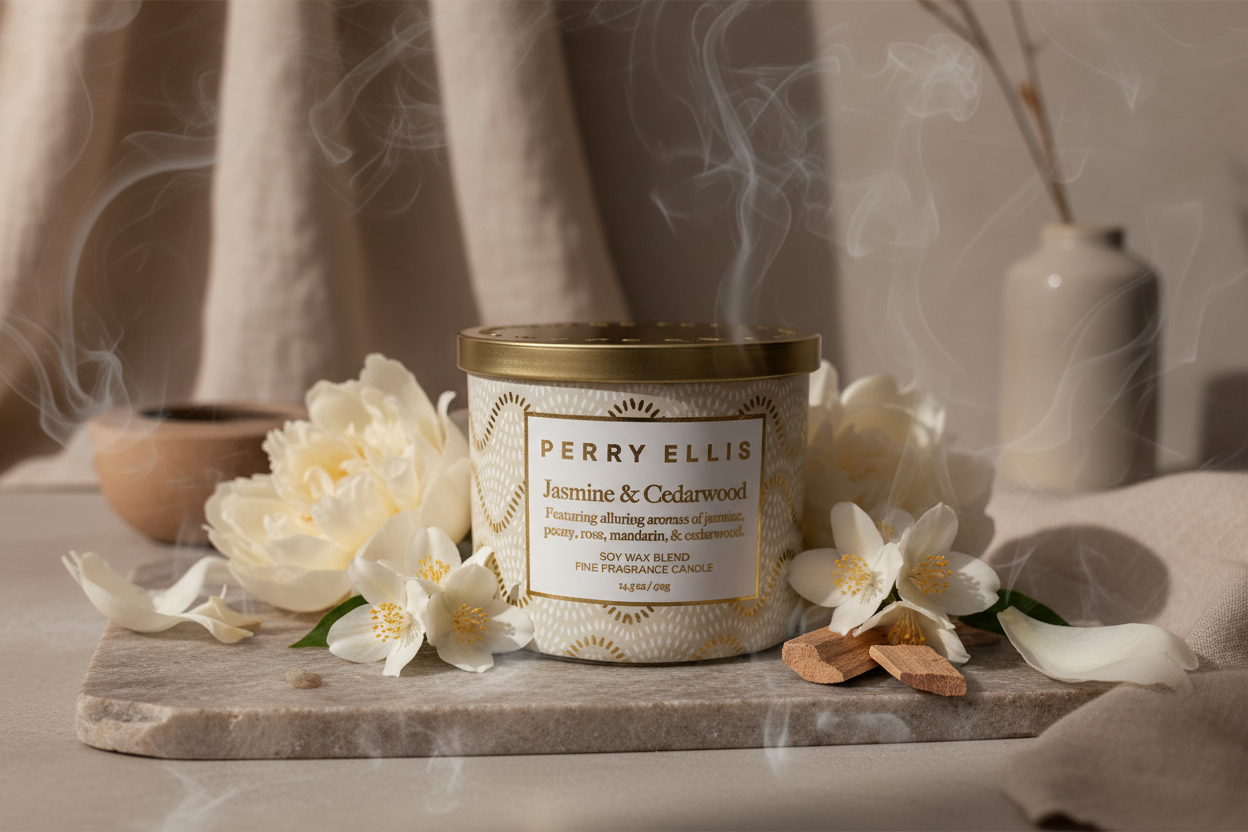 Perry Ellis Jasmine & Cedarwood Candle
