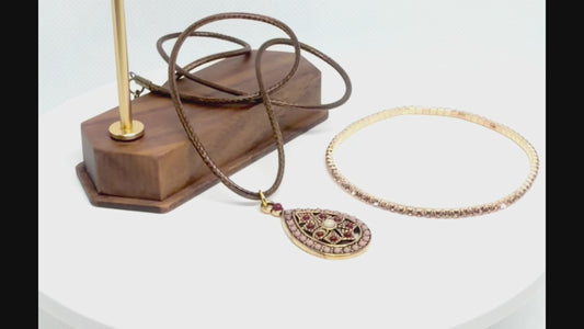 Champagne Mandala Trinity Jewelry Suite • Necklace, Earrings, & Bracelet
