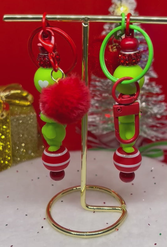 Grinch Holiday Bag Charm / Keychain