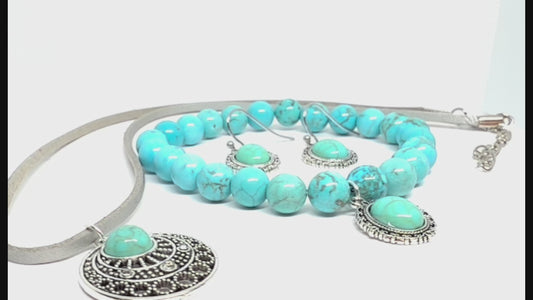 Turquoise Skies Ancestral Suite: Necklace, Bracelet, Earrings