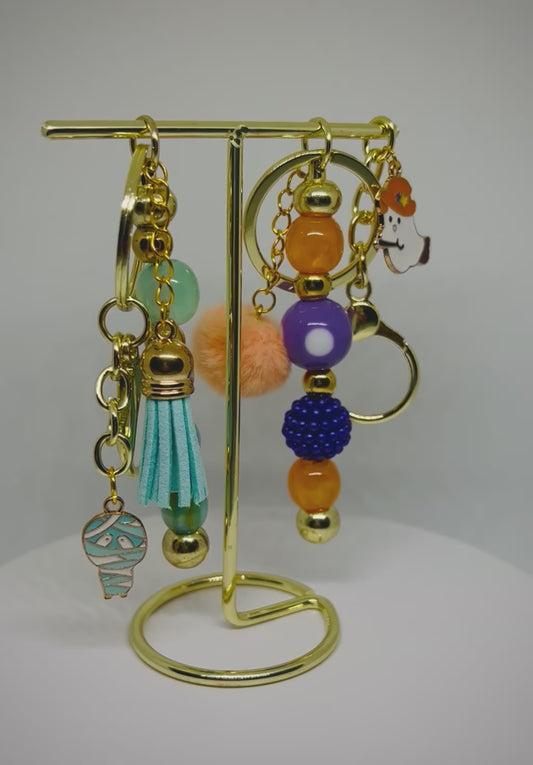 Ghost & Mummy Keychain• Bag Charms - Going Fast! •Set of 2